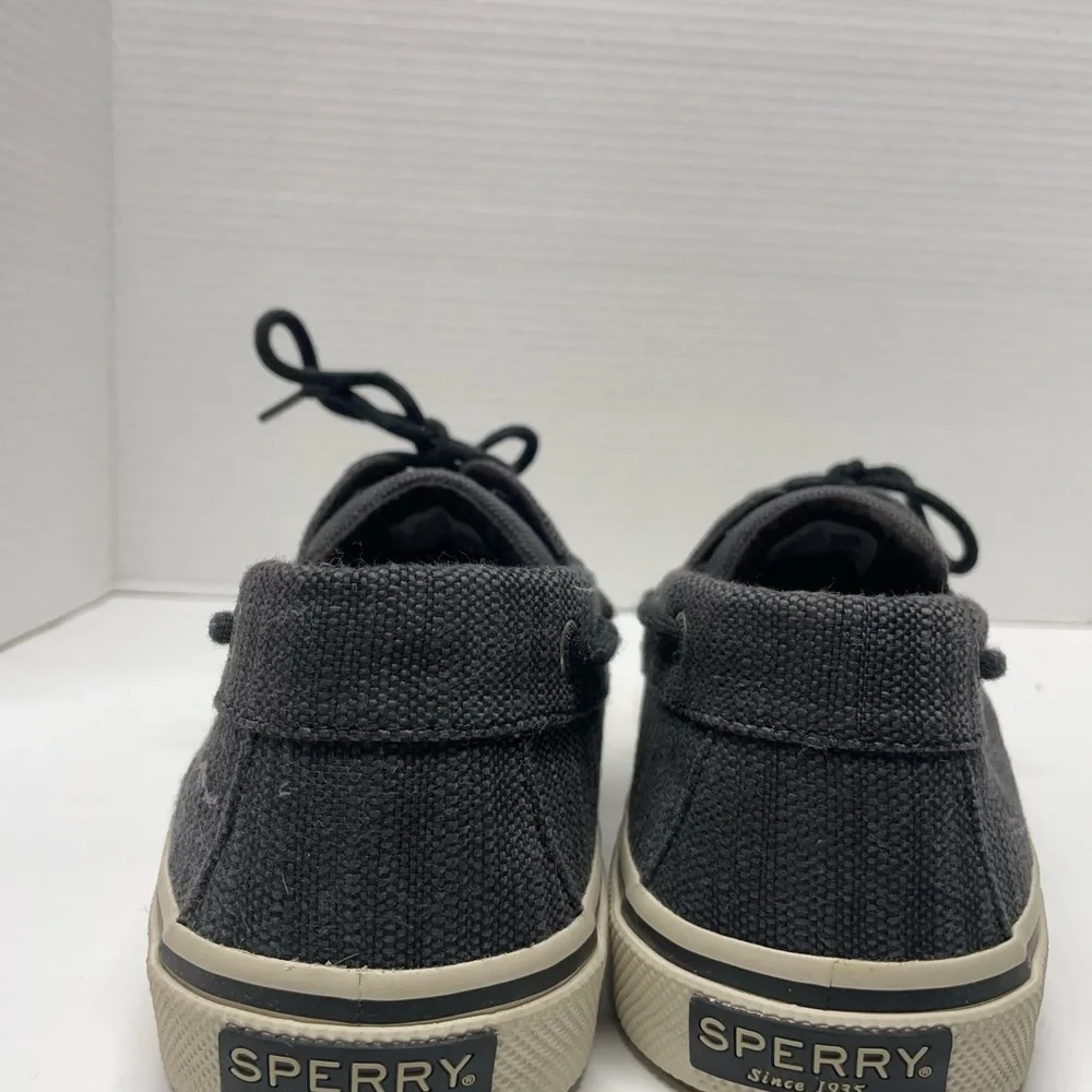 Sperry Charcoal Gray Two-Eye Boat Shoes with Cream Sole